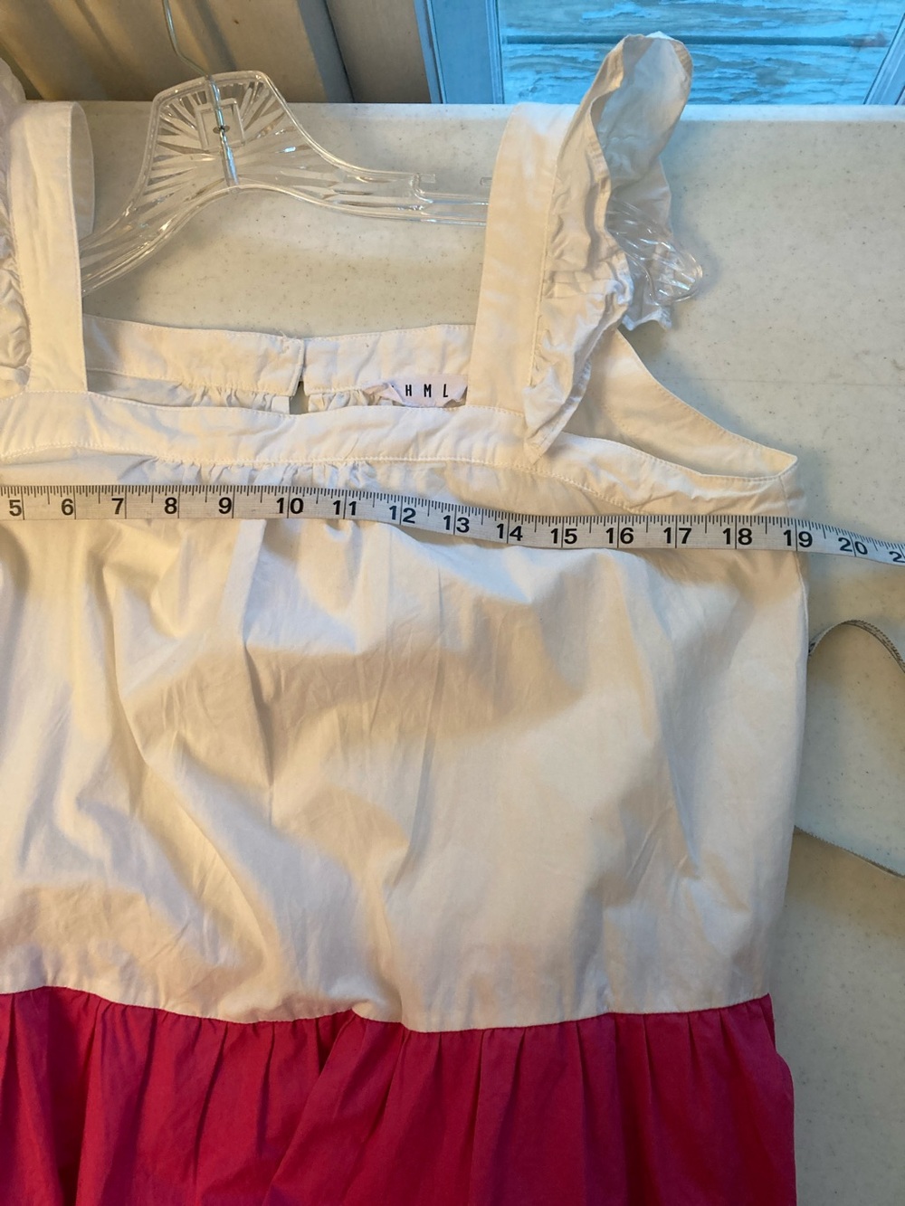 THML White Pink Orange Colorblock Tiered Sundress - Picture 7 of 9